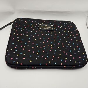 KATE SPADE Live Colorfully BLACK Shapes Tablet/Kindle 10x8 COVER Case Sleeve